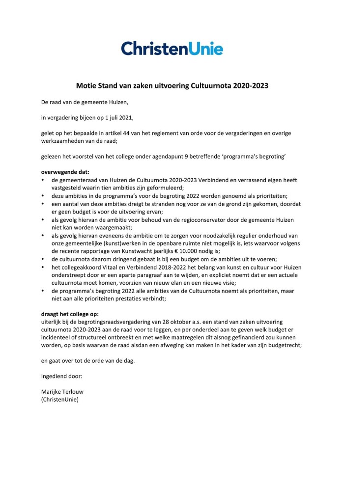 3 juli motie